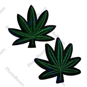 Weed cannabis embroidered patch iron on sew on 2.5-3” DIY crafts hats  set 2